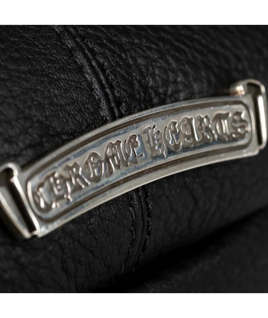 CHROME HEARTS Черная кожаная поясная сумка, фото 5