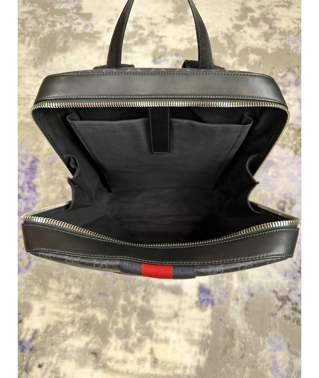 GUCCI Антрацитовый кожаный рюкзак, фото 5