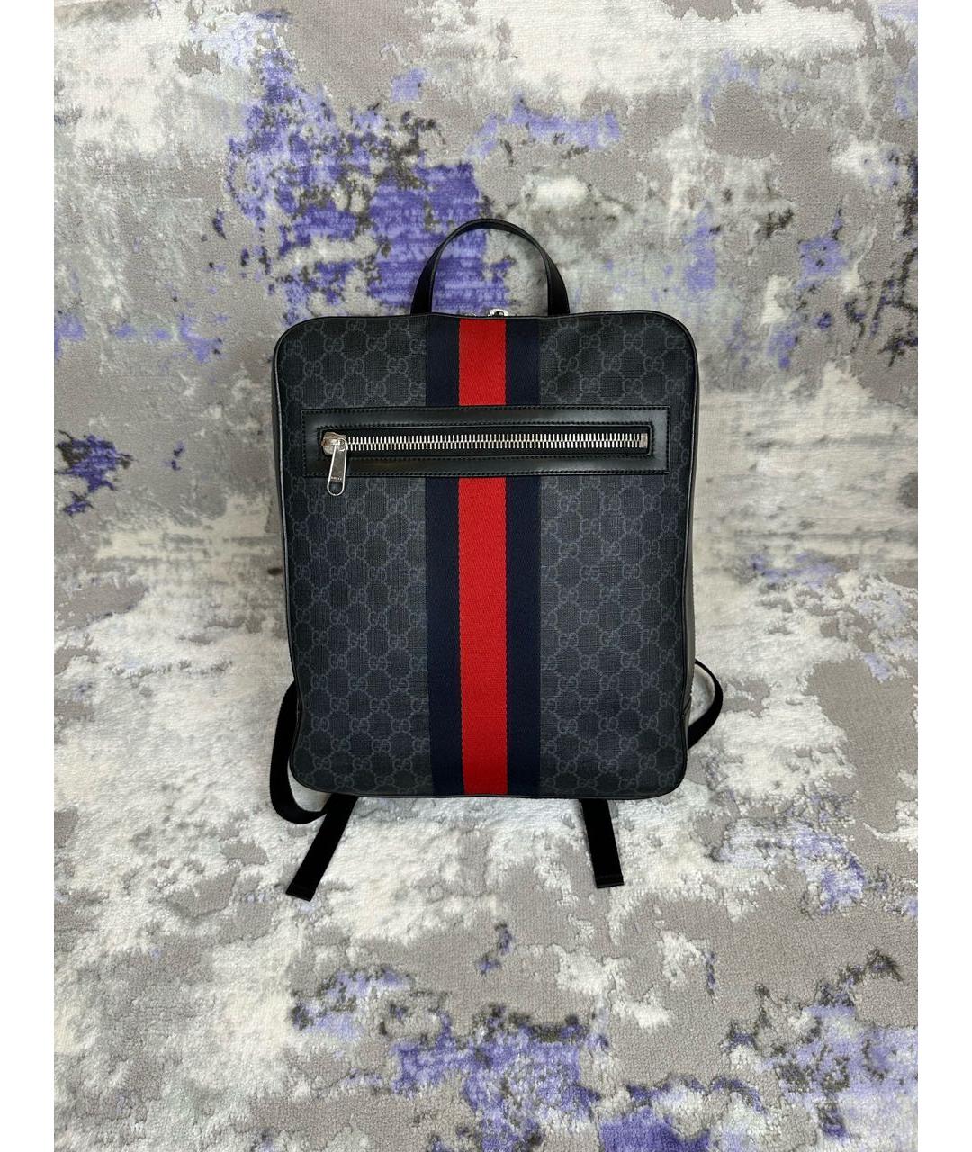 GUCCI Антрацитовый кожаный рюкзак, фото 9