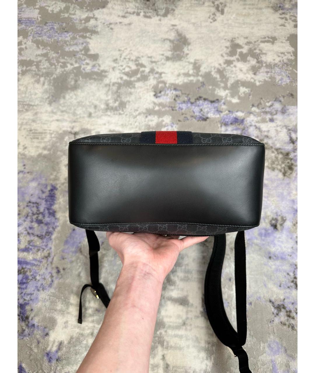 GUCCI Антрацитовый кожаный рюкзак, фото 3