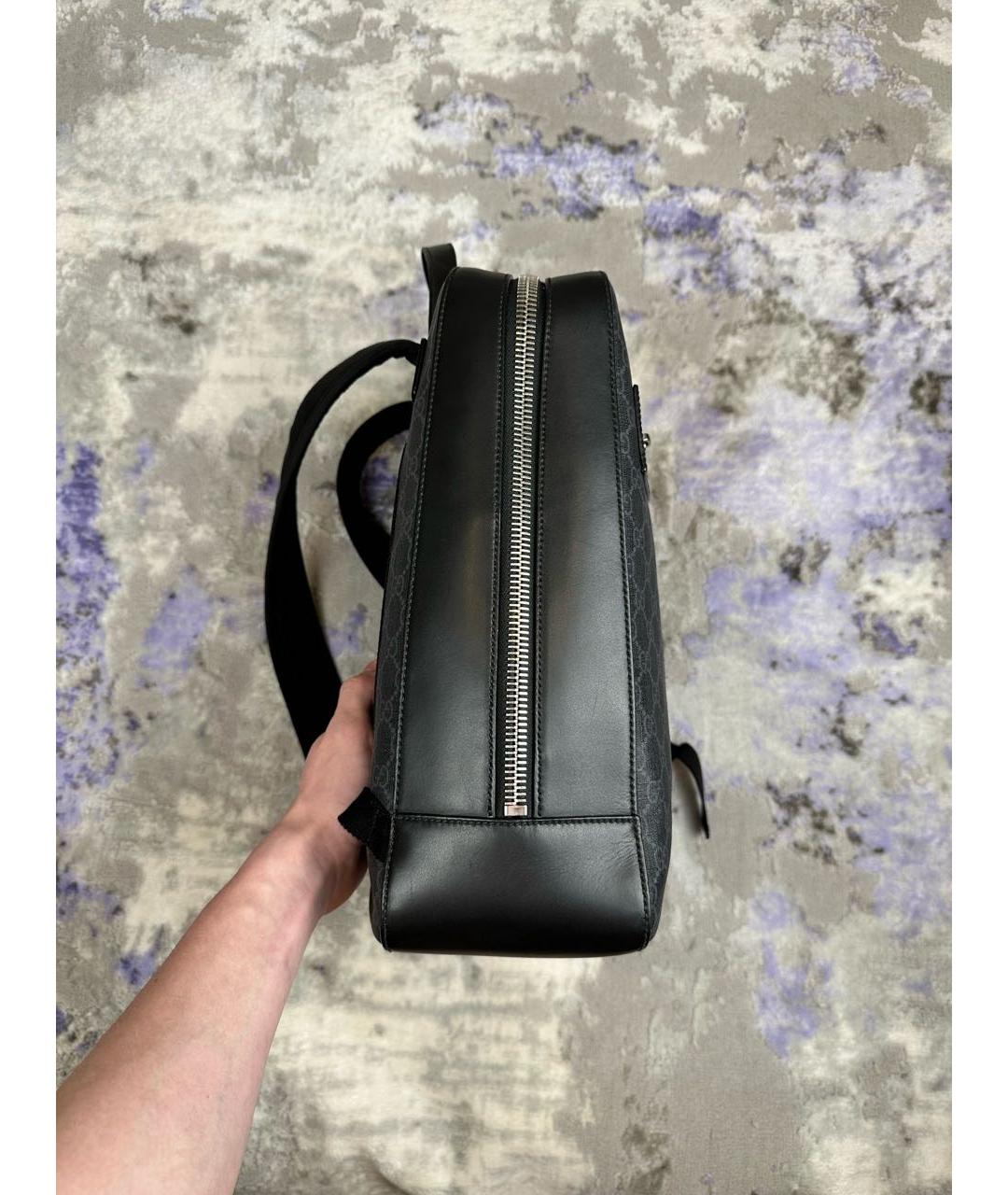 GUCCI Антрацитовый кожаный рюкзак, фото 8