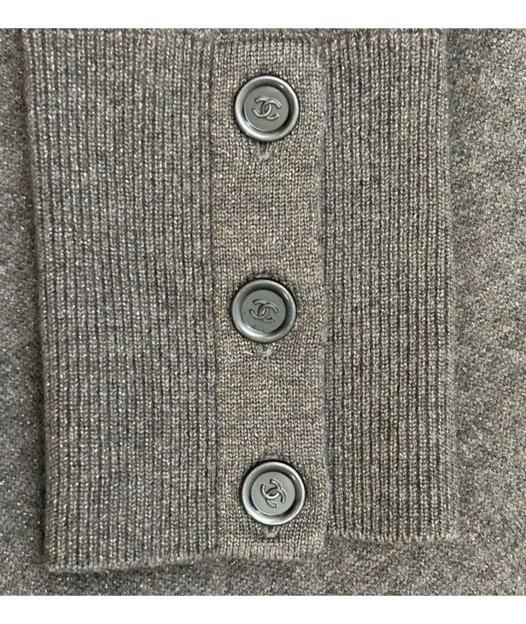 CHANEL Серое шерстяное повседневное платье, фото 8