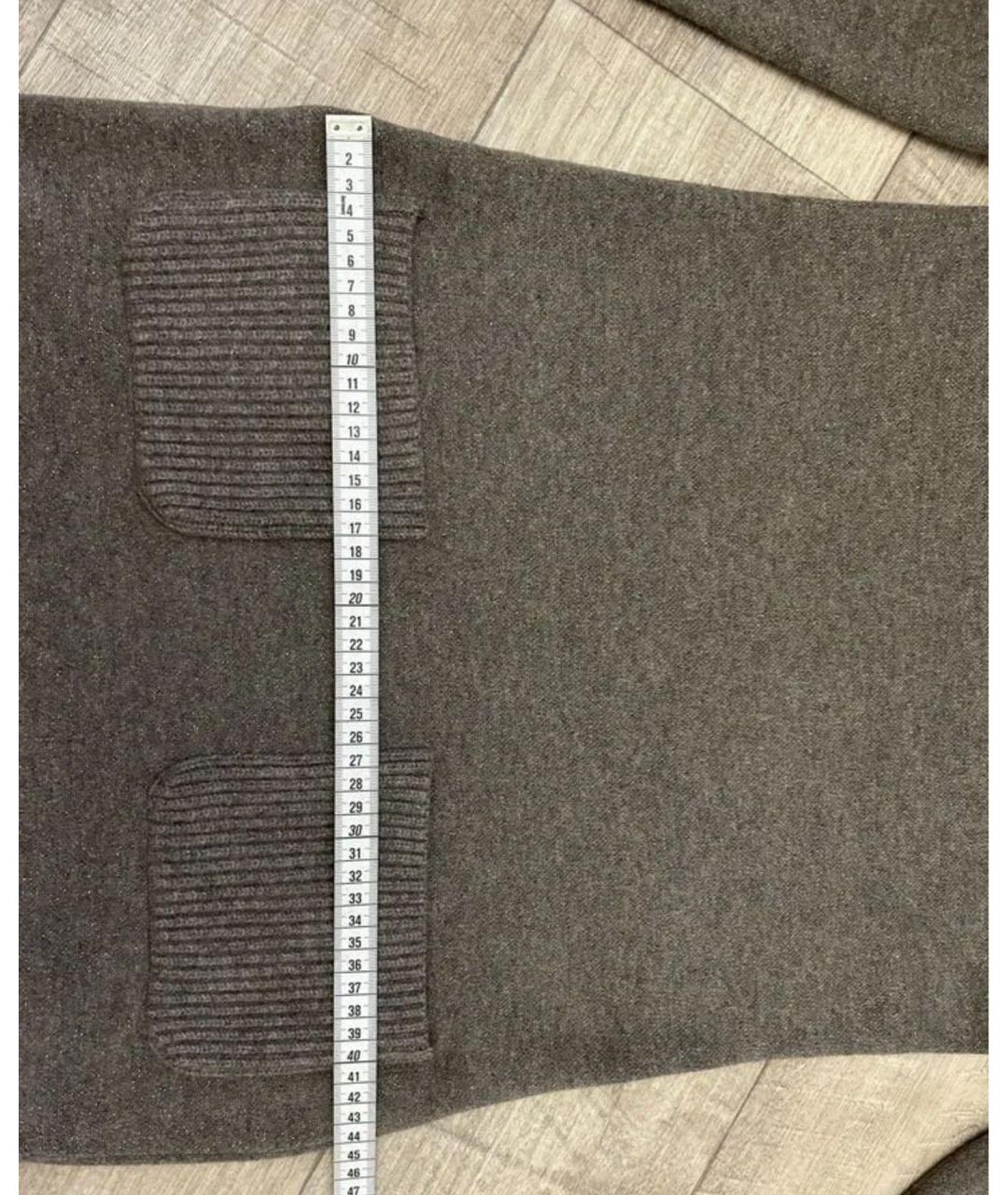 CHANEL Серое шерстяное повседневное платье, фото 7
