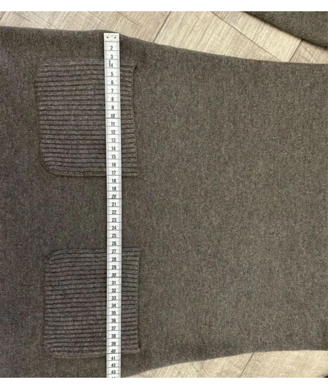 CHANEL Серое шерстяное повседневное платье, фото 5
