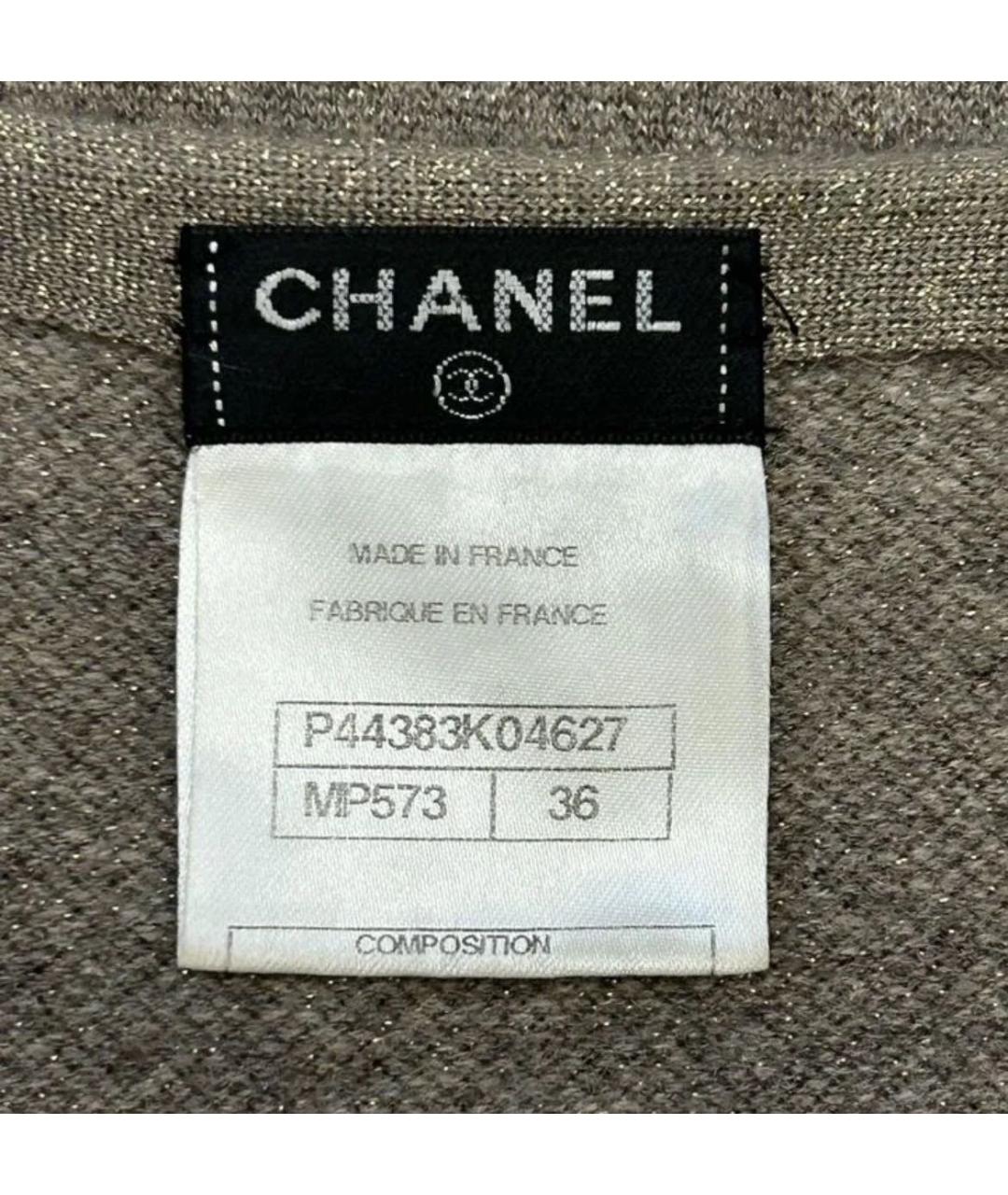 CHANEL Серое шерстяное повседневное платье, фото 3