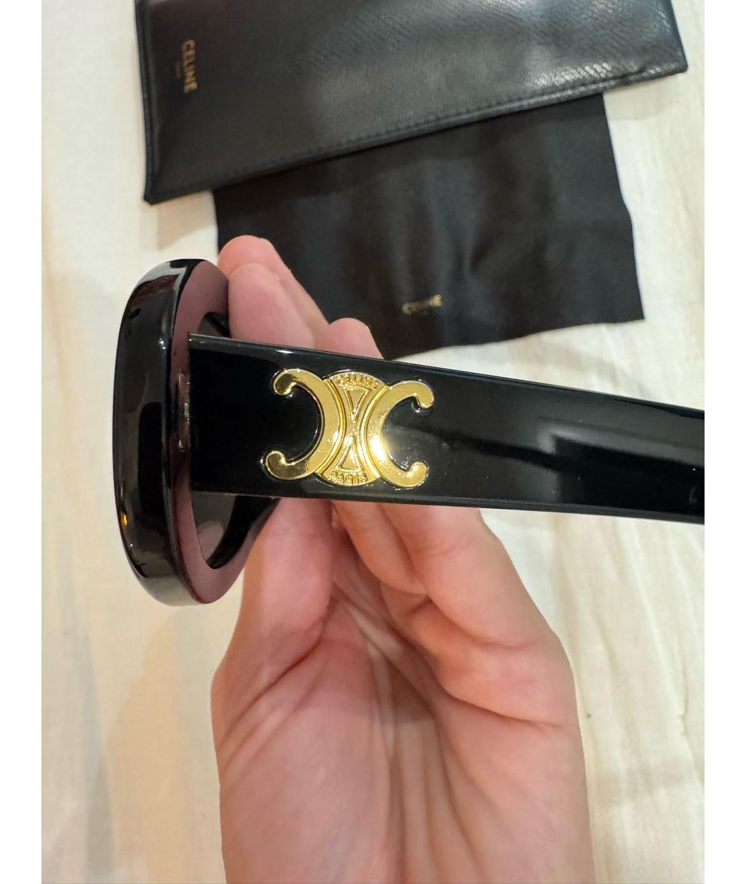 CELINE Черные пластиковые солнцезащитные очки, фото 7