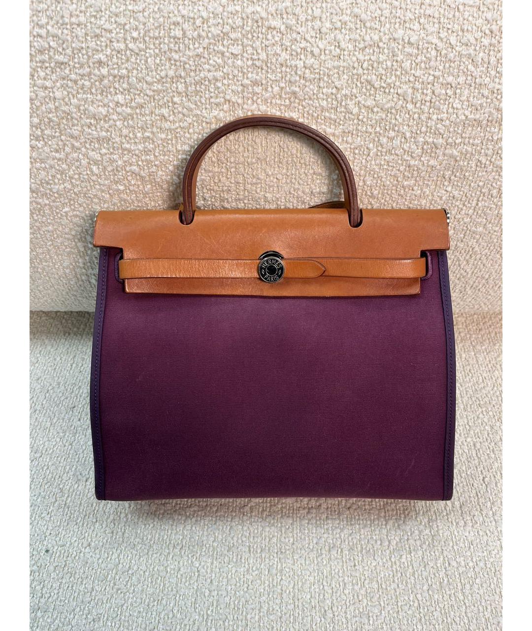 HERMES Фиолетовая тканевая сумка через плечо, фото 9