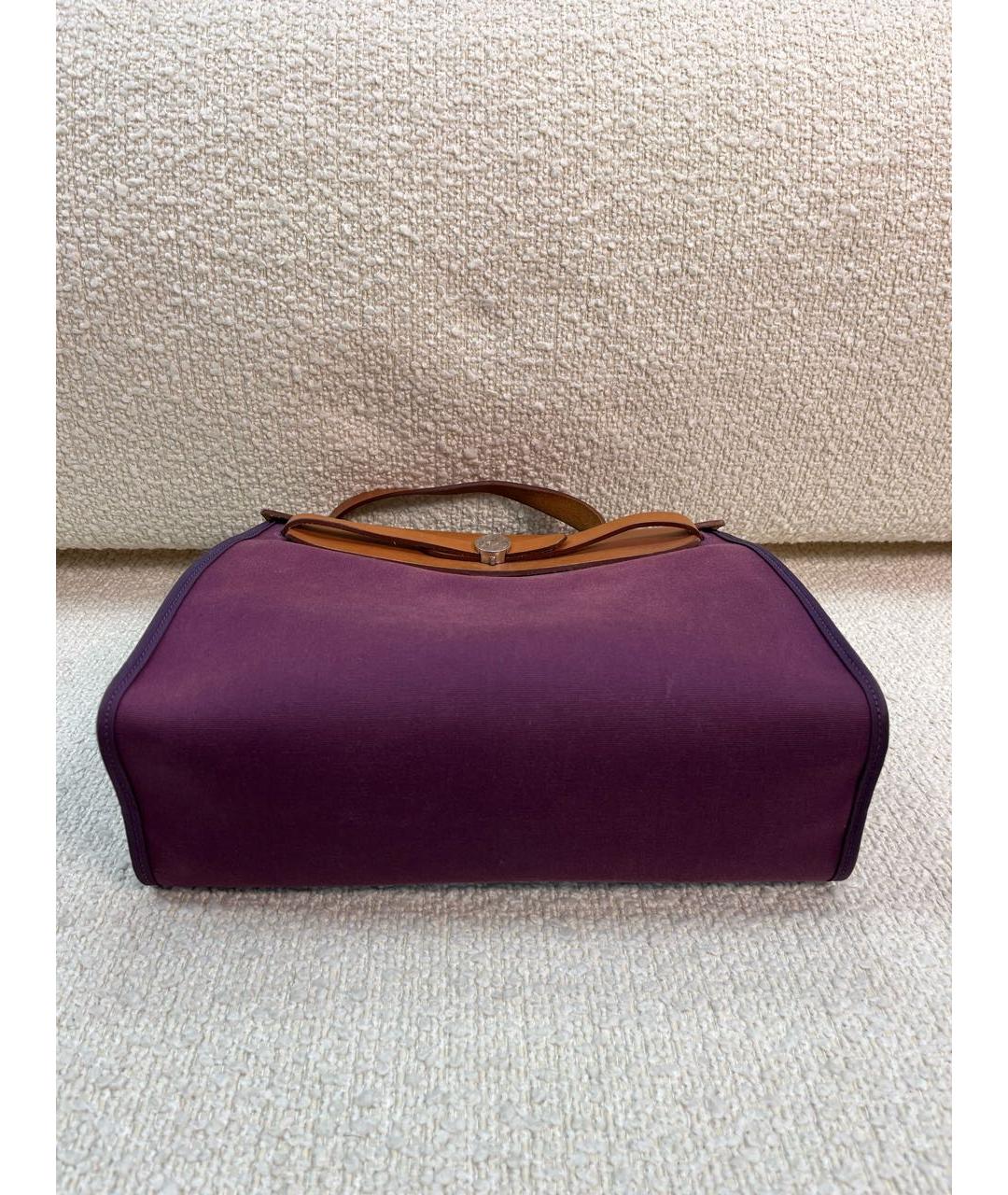 HERMES Фиолетовая тканевая сумка через плечо, фото 6
