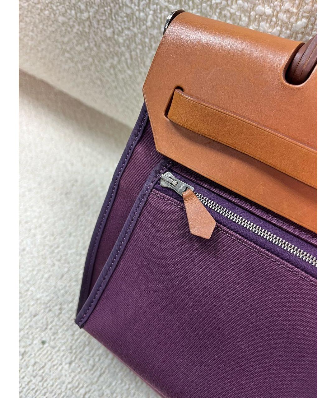 HERMES Фиолетовая тканевая сумка через плечо, фото 8