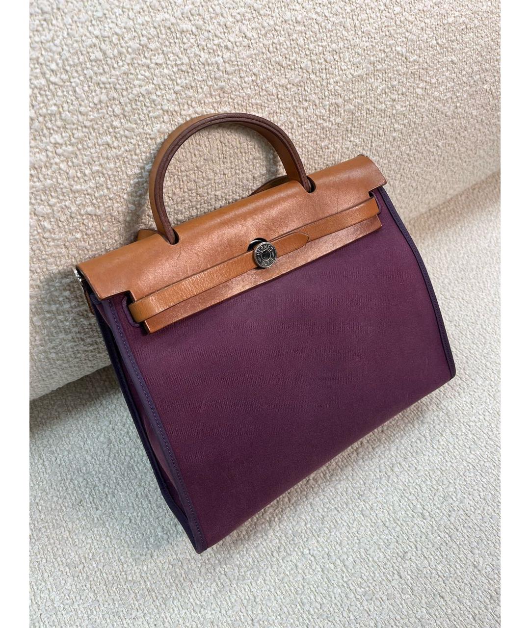 HERMES Фиолетовая тканевая сумка через плечо, фото 2