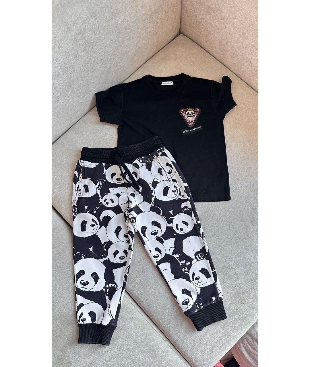 DOLCE&GABBANA Черная хлопковая детская футболка, фото 5