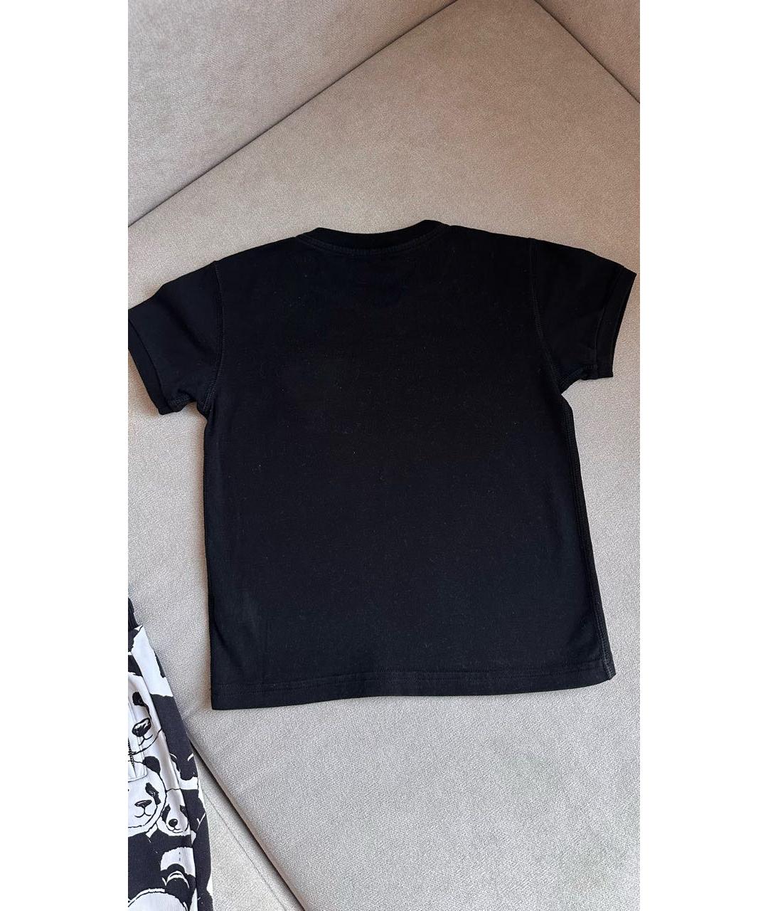 DOLCE&GABBANA Черная хлопковая детская футболка, фото 3