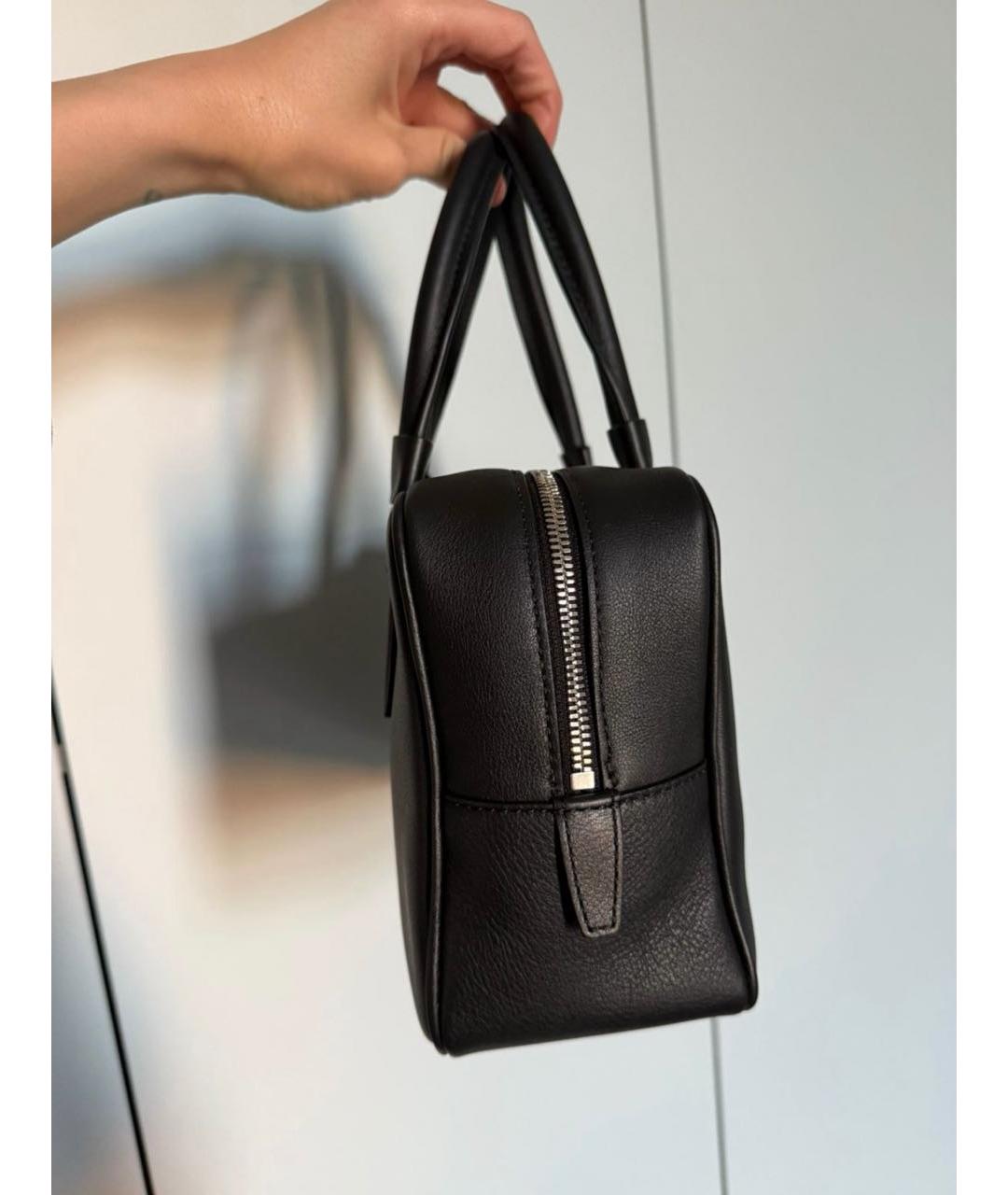 KITON Черная кожаная сумка с короткими ручками, фото 4