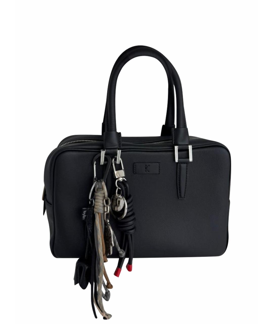 KITON Черная кожаная сумка с короткими ручками, фото 1