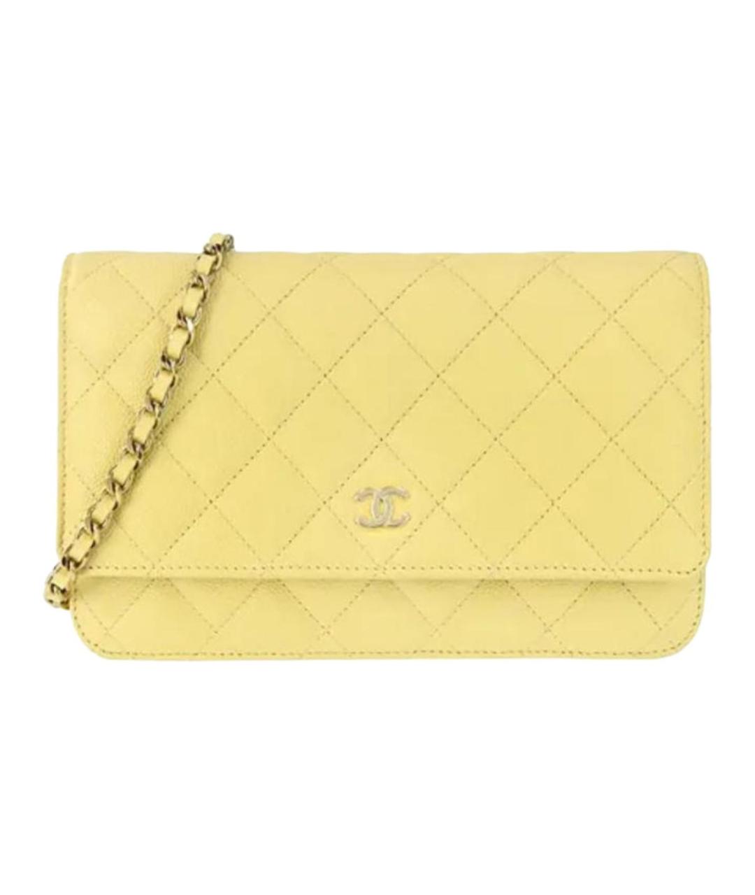 CHANEL Желтая кожаная сумка через плечо, фото 3
