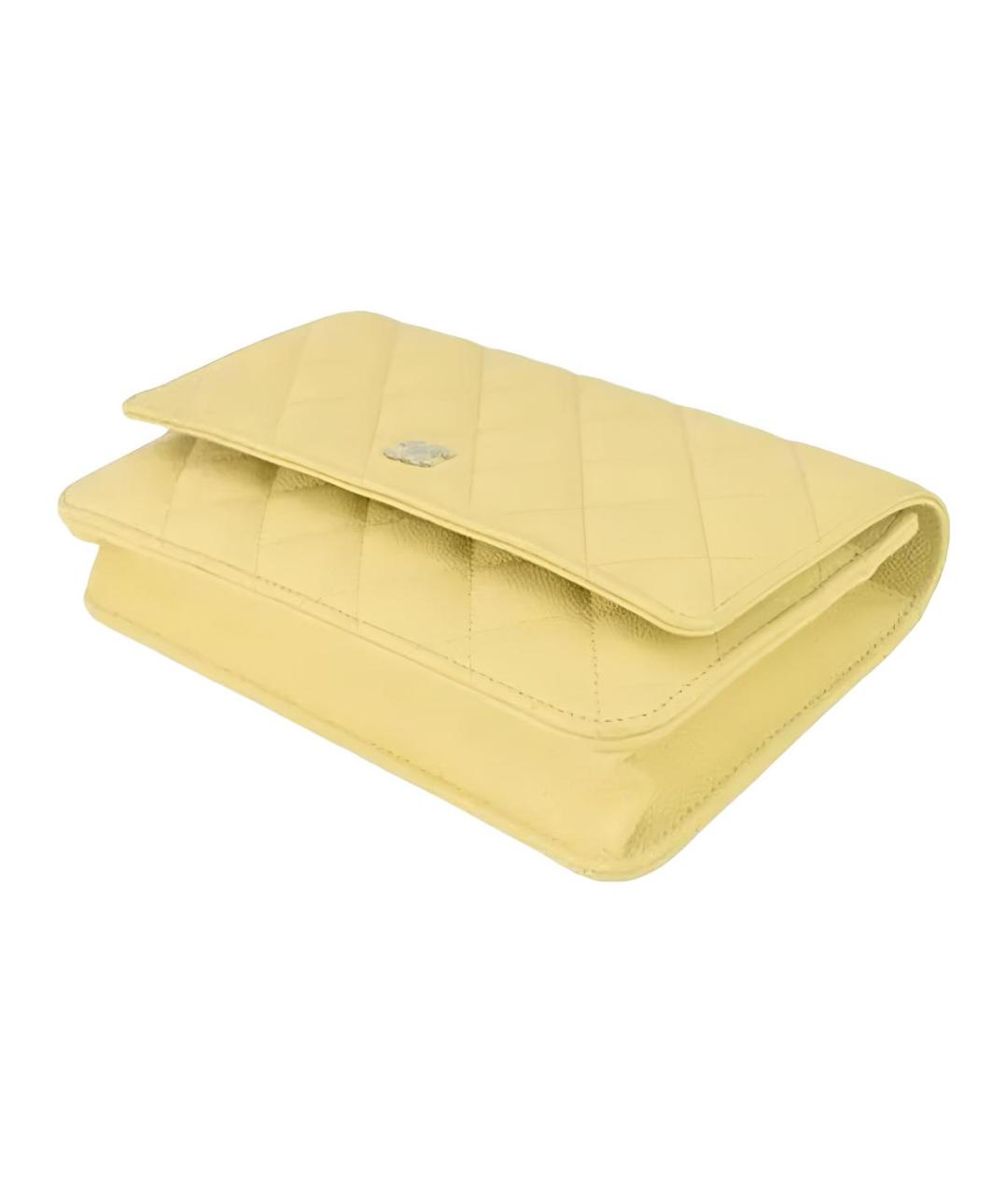 CHANEL Желтая кожаная сумка через плечо, фото 5