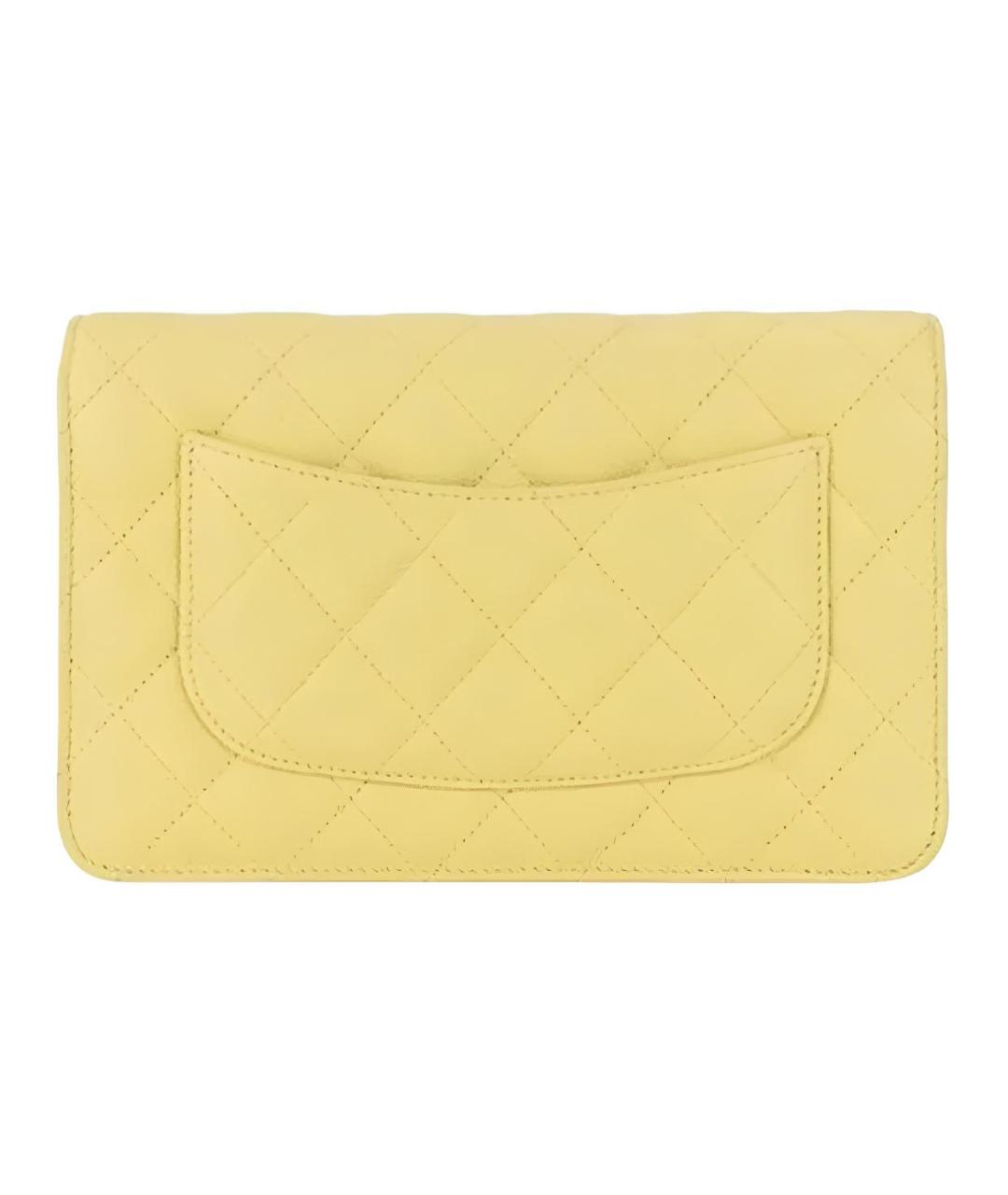 CHANEL Желтая кожаная сумка через плечо, фото 2