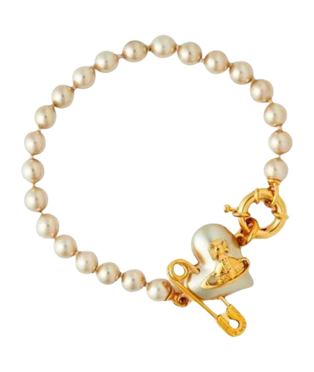 VIVIENNE WESTWOOD Белый латунный браслет, фото 1