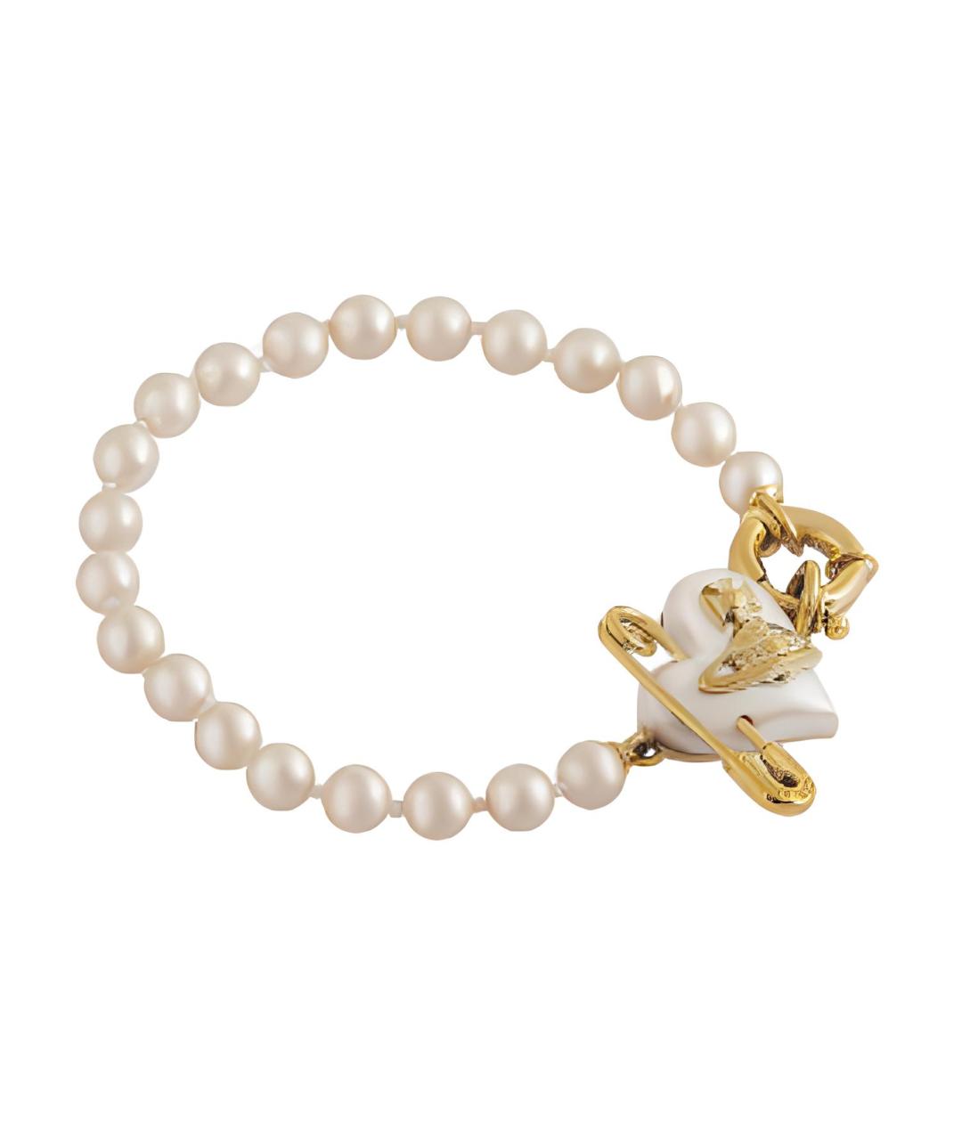 VIVIENNE WESTWOOD Белый латунный браслет, фото 2