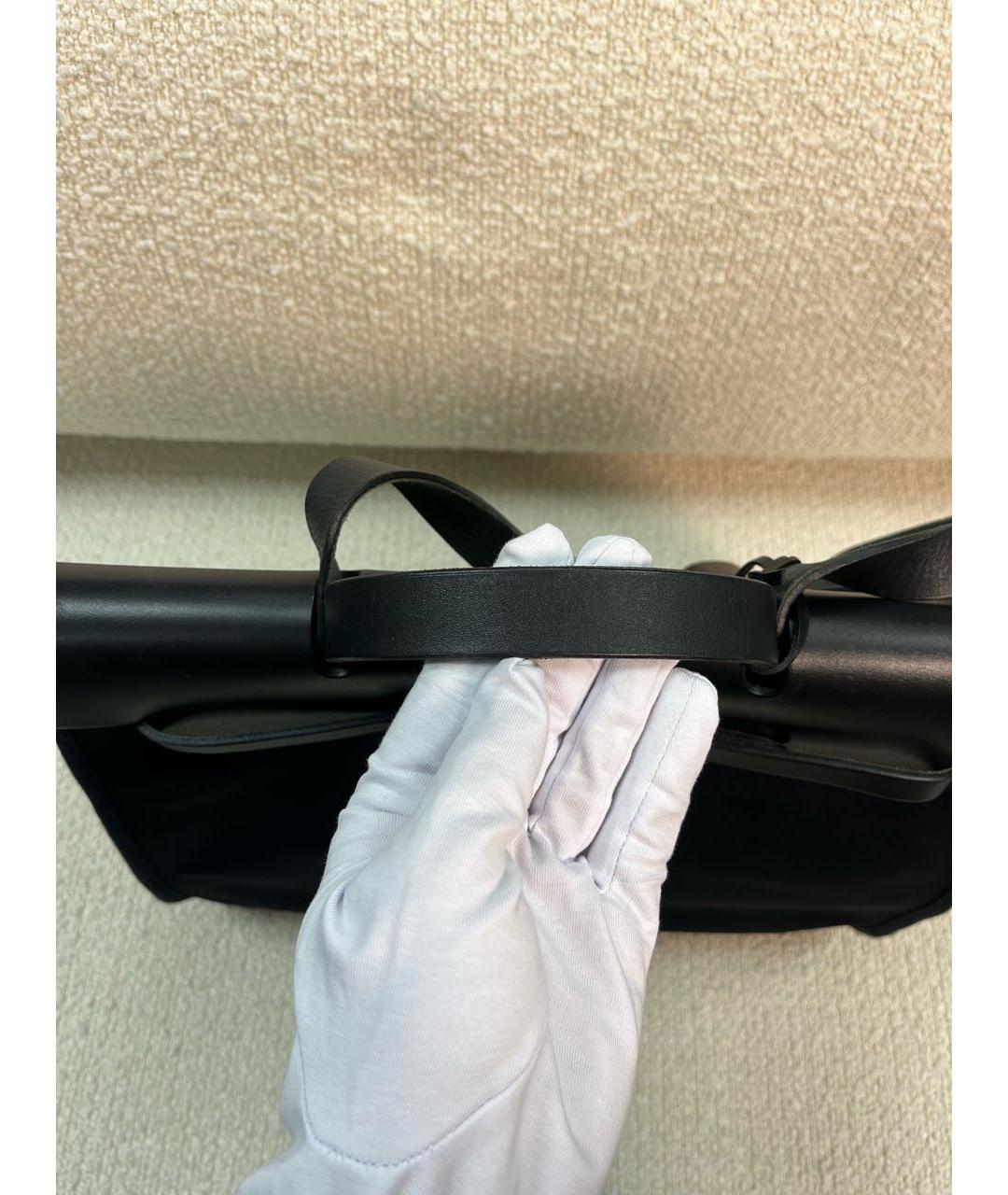 HERMES Черная кожаная сумка через плечо, фото 6