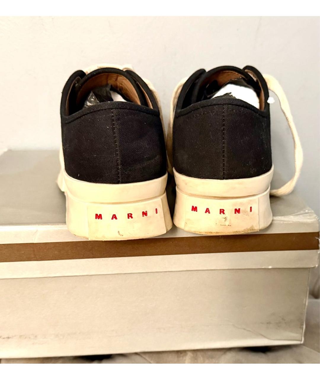 MARNI Черные текстильные кеды, фото 3