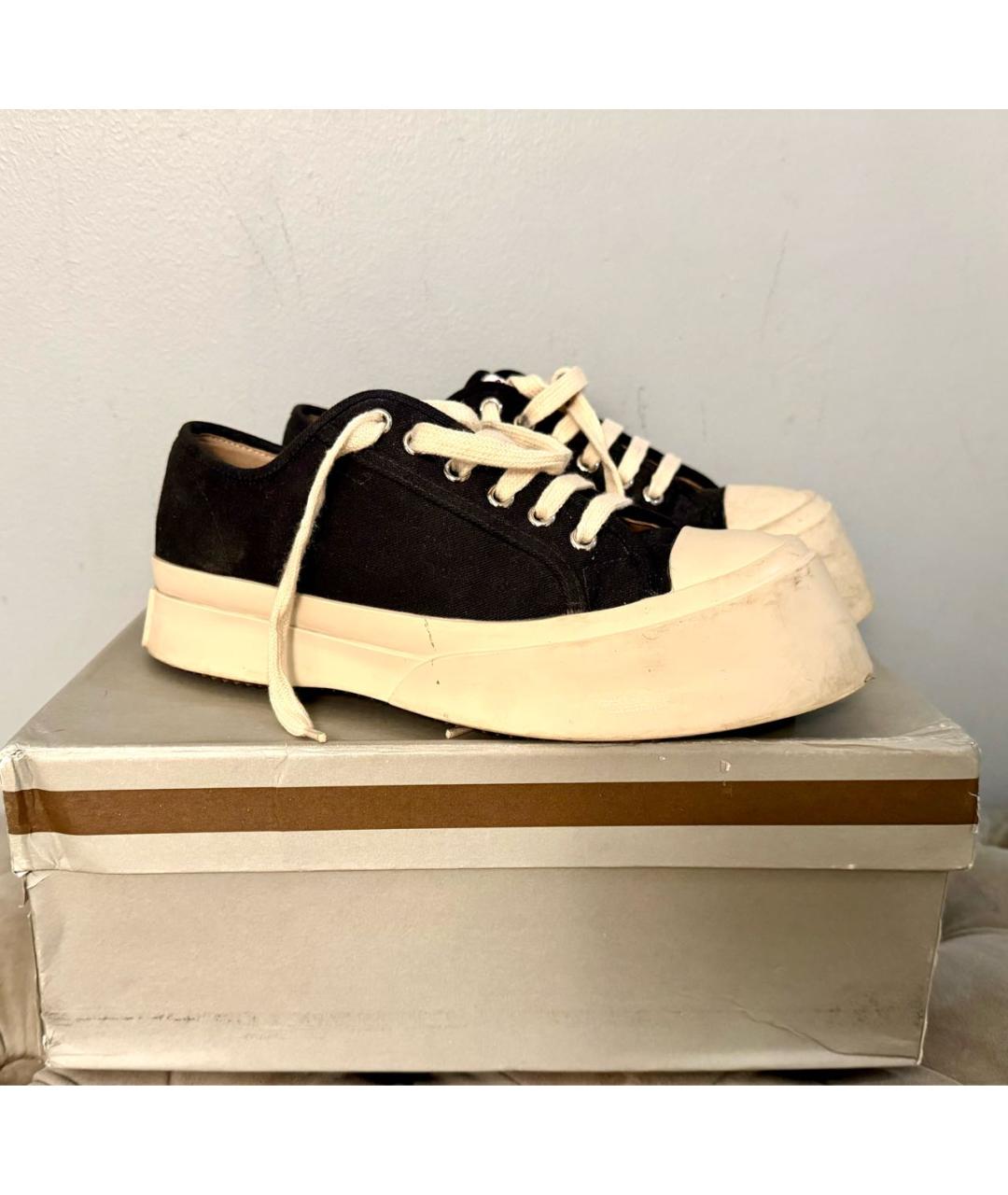 MARNI Черные текстильные кеды, фото 4