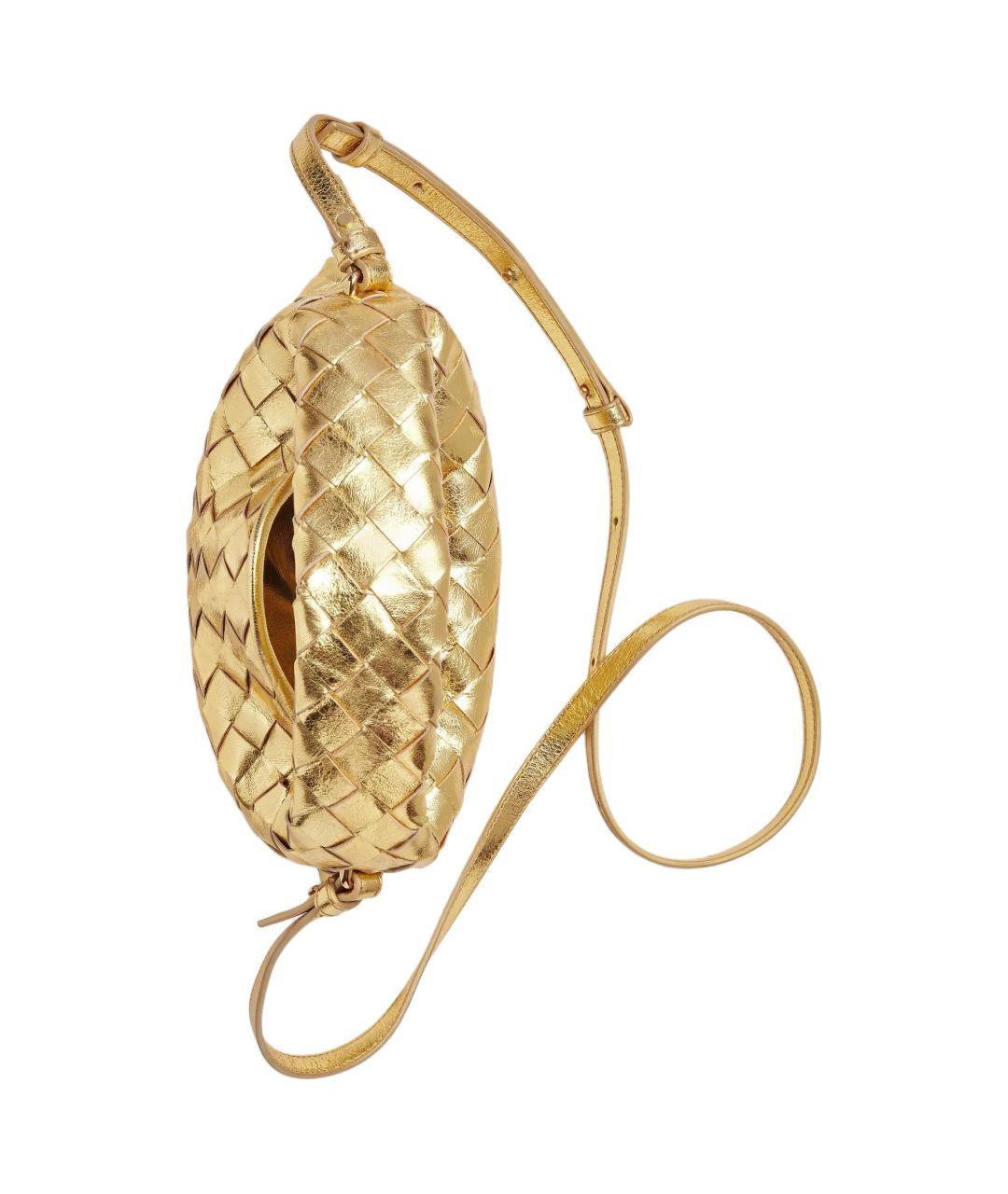 BOTTEGA VENETA Золотая кожаная сумка через плечо, фото 3