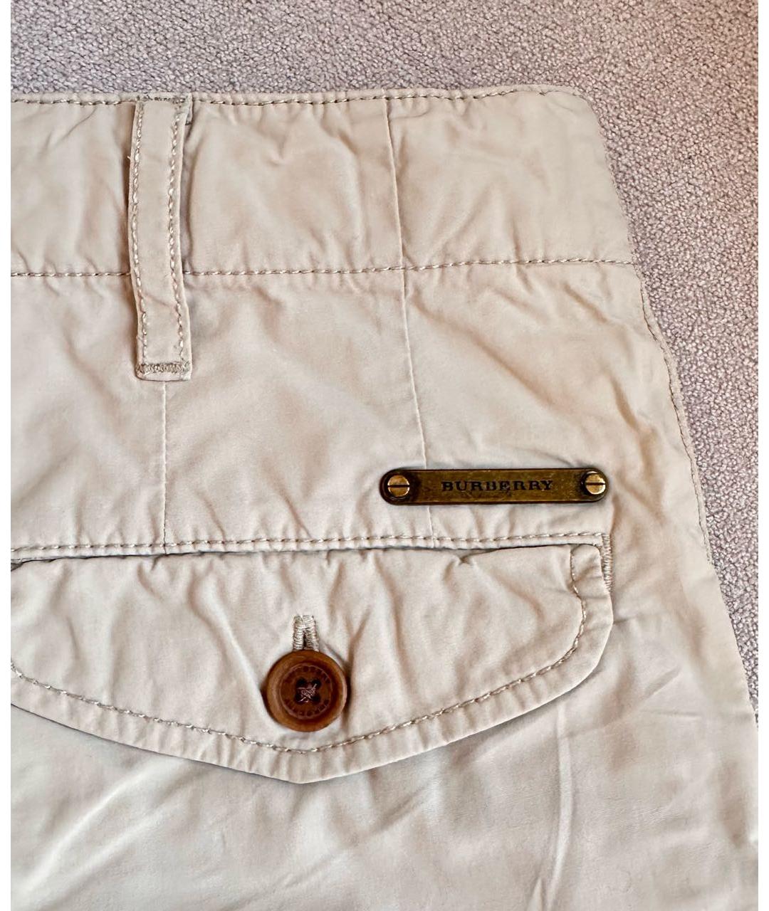 BURBERRY Бежевые хлопковые детские шорты, фото 4