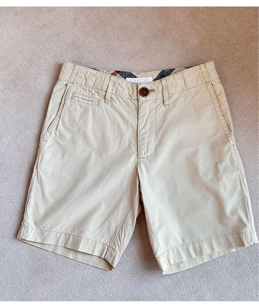 BURBERRY Бежевые хлопковые детские шорты, фото 6