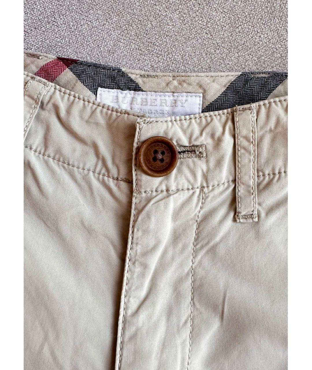 BURBERRY Бежевые хлопковые детские шорты, фото 3