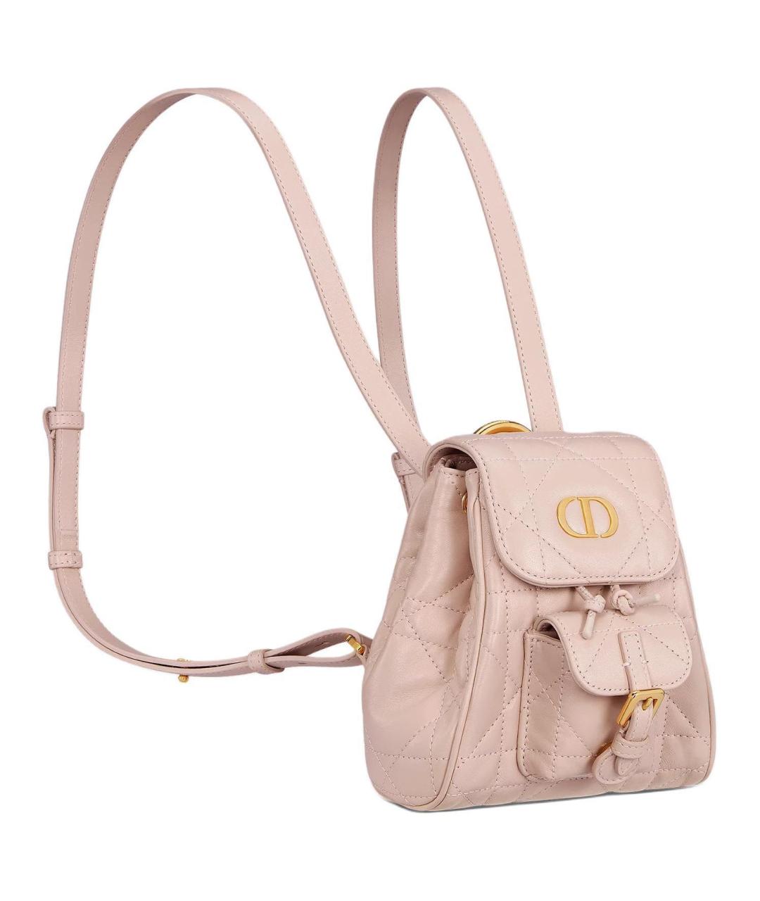 CHRISTIAN DIOR Розовый кожаный рюкзак, фото 2