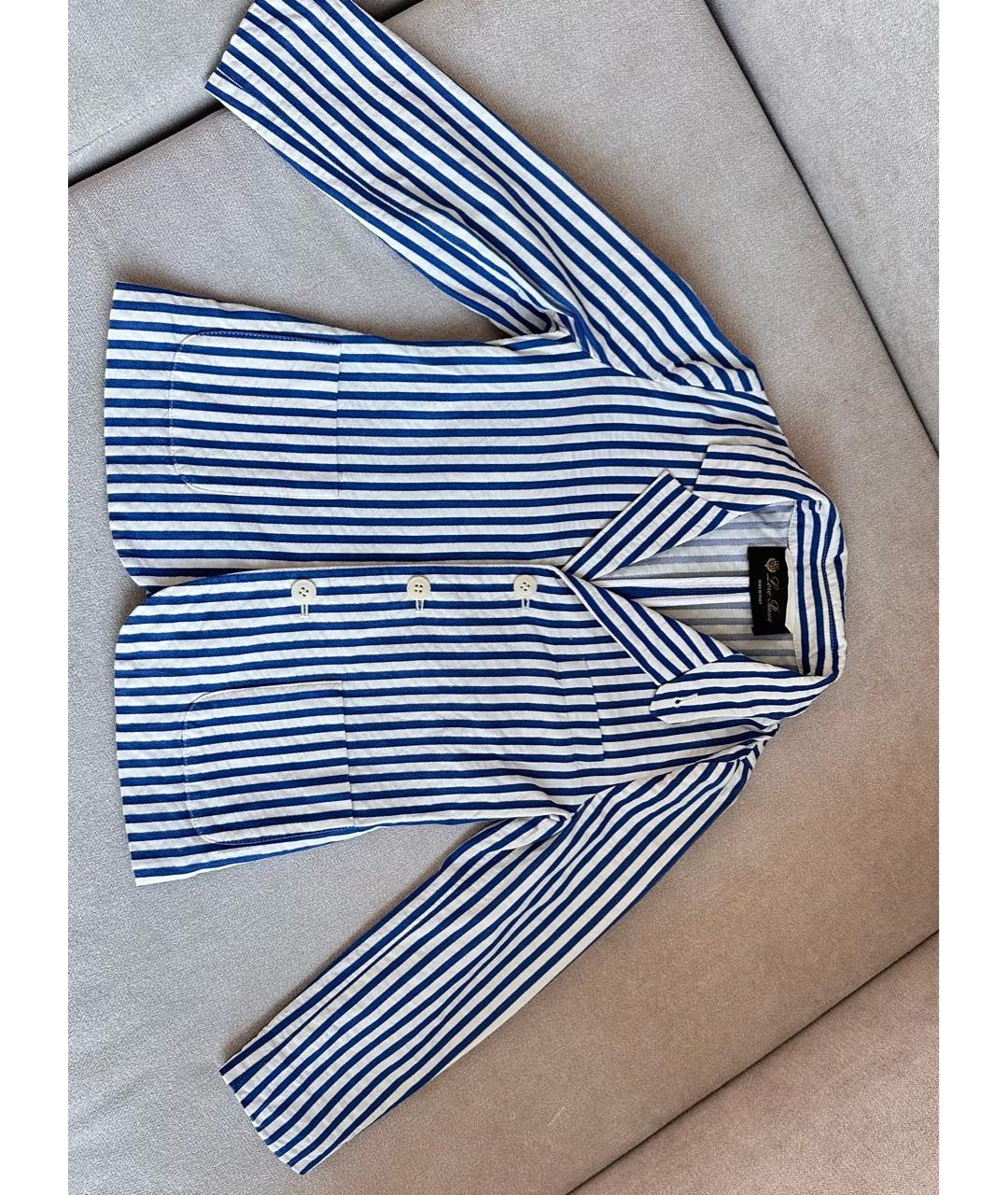 LORO PIANA Голубой хлопковый жакет / жилет, фото 5