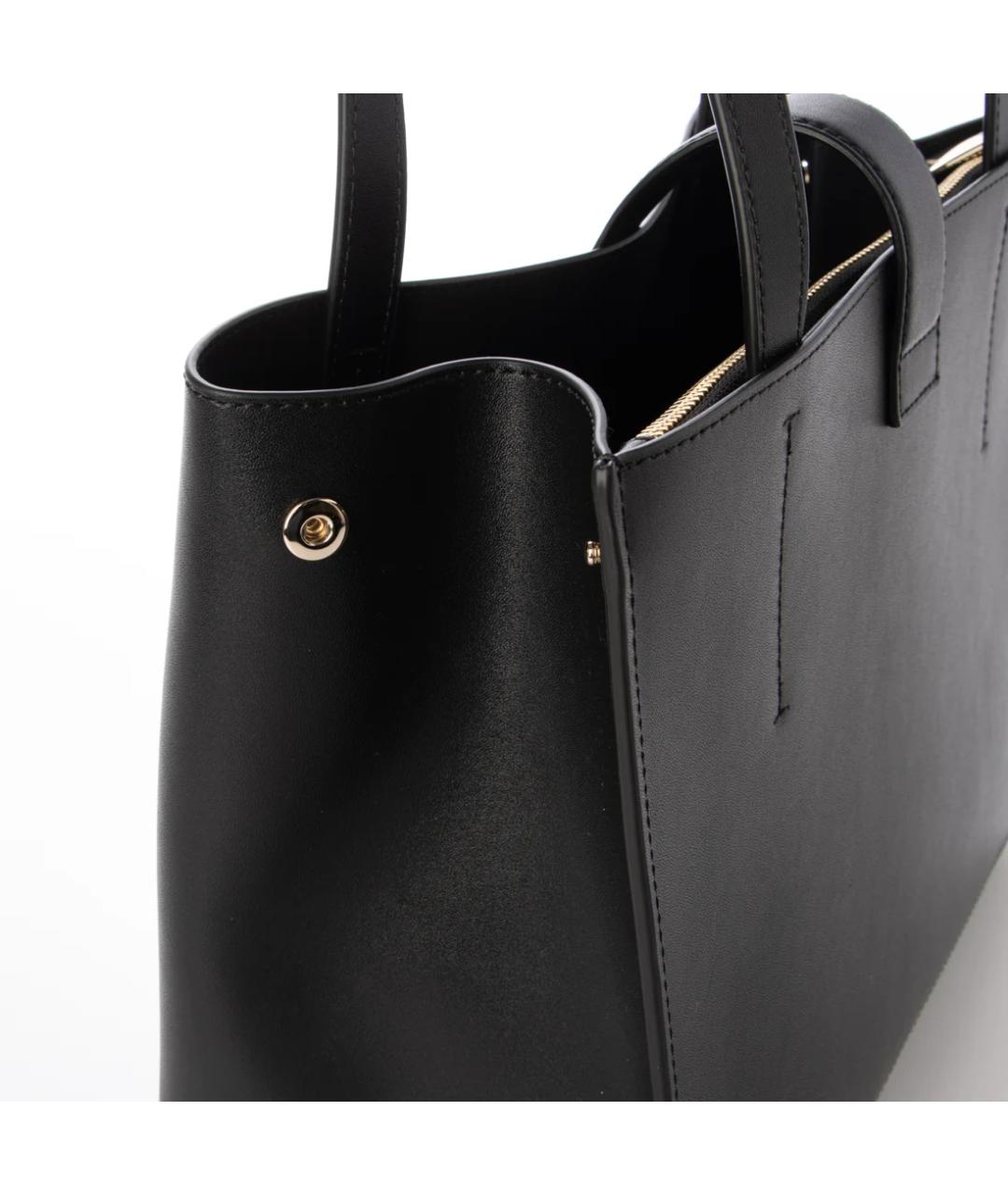 FURLA Черная кожаная сумка тоут, фото 5