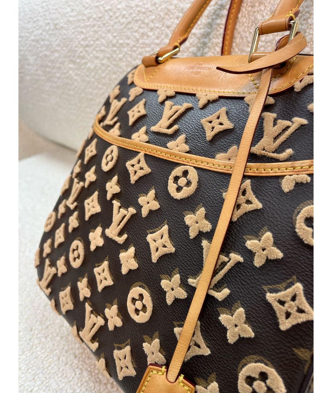 LOUIS VUITTON Коричневая кожаная сумка с короткими ручками, фото 6