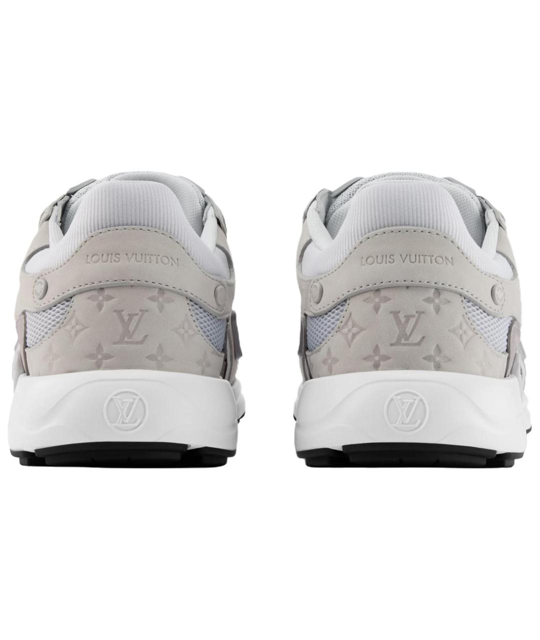 LOUIS VUITTON Серые кожаные кроссовки, фото 4