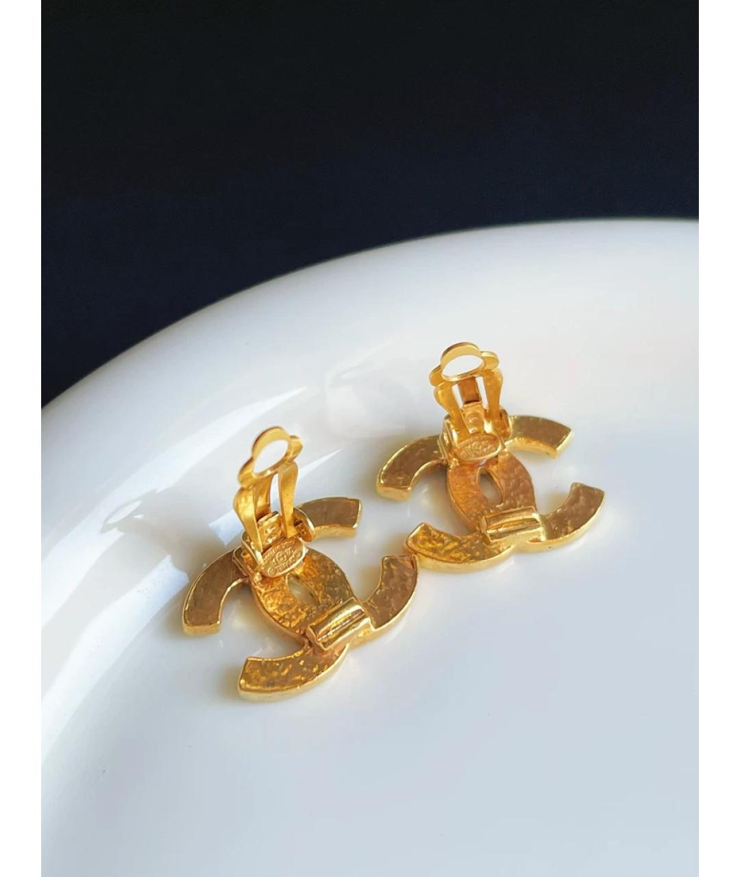 CHANEL Черные металлические серьги, фото 2