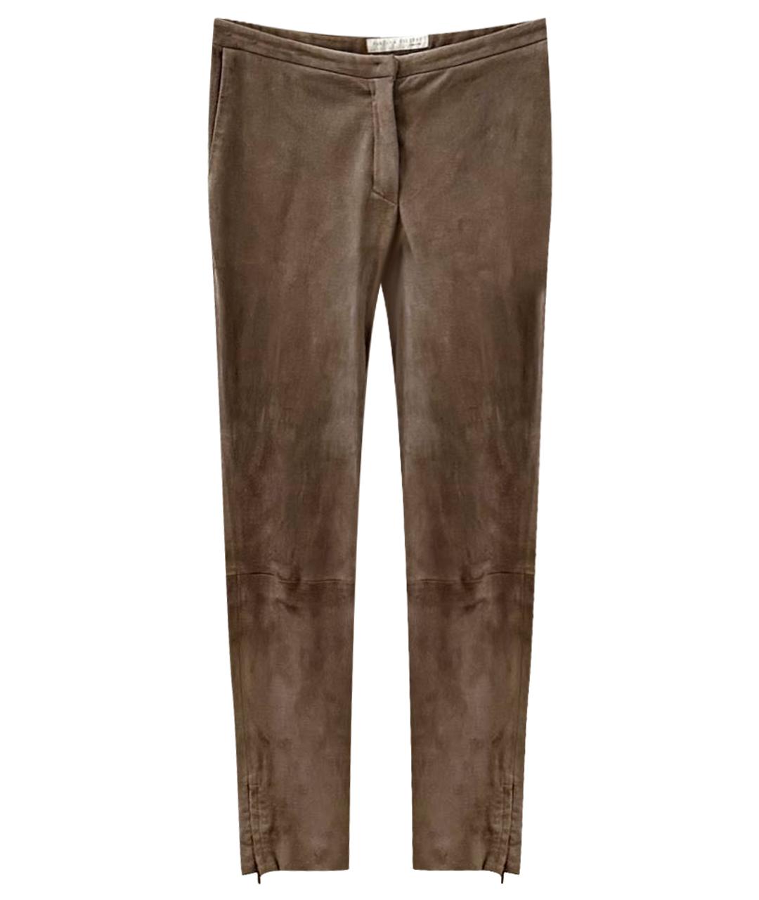 FABIANA FILIPPI Бежевые замшевые прямые брюки, фото 1