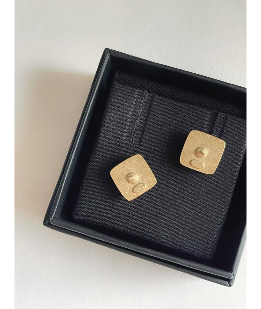 CHANEL Золотые металлические серьги, фото 2