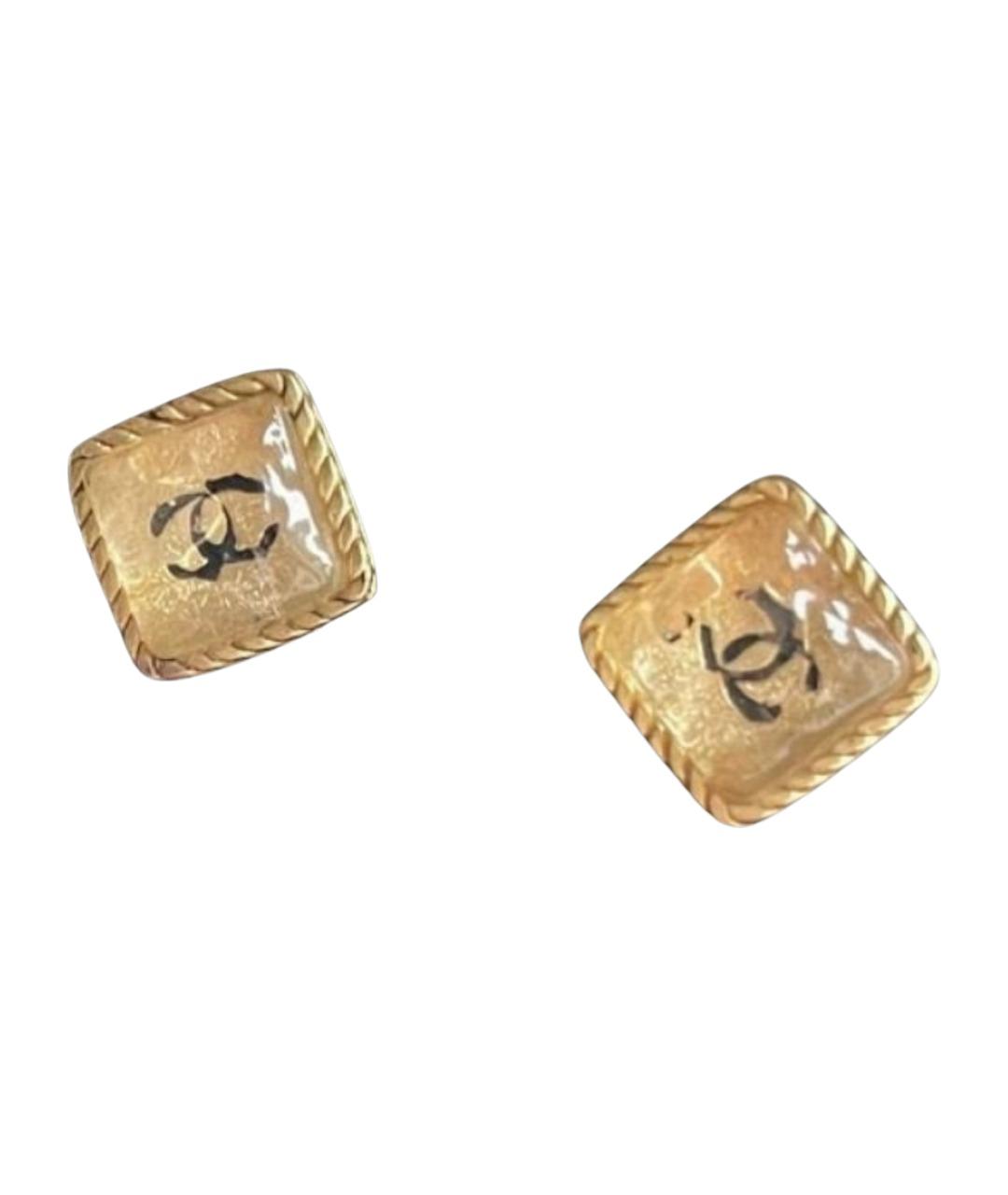 CHANEL Золотые металлические серьги, фото 1