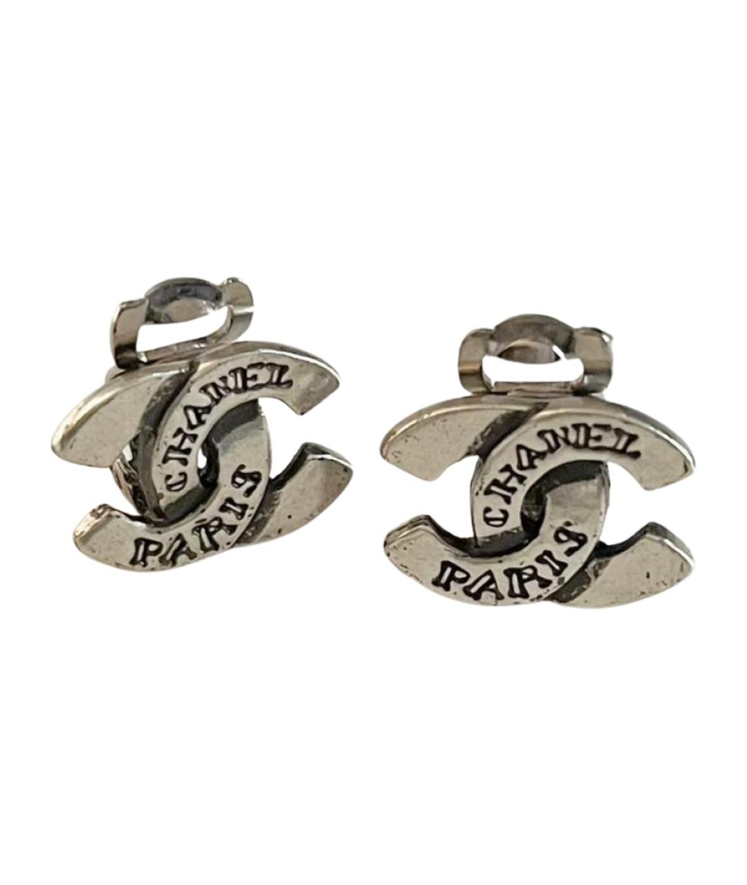 CHANEL Серебряные металлические серьги, фото 1
