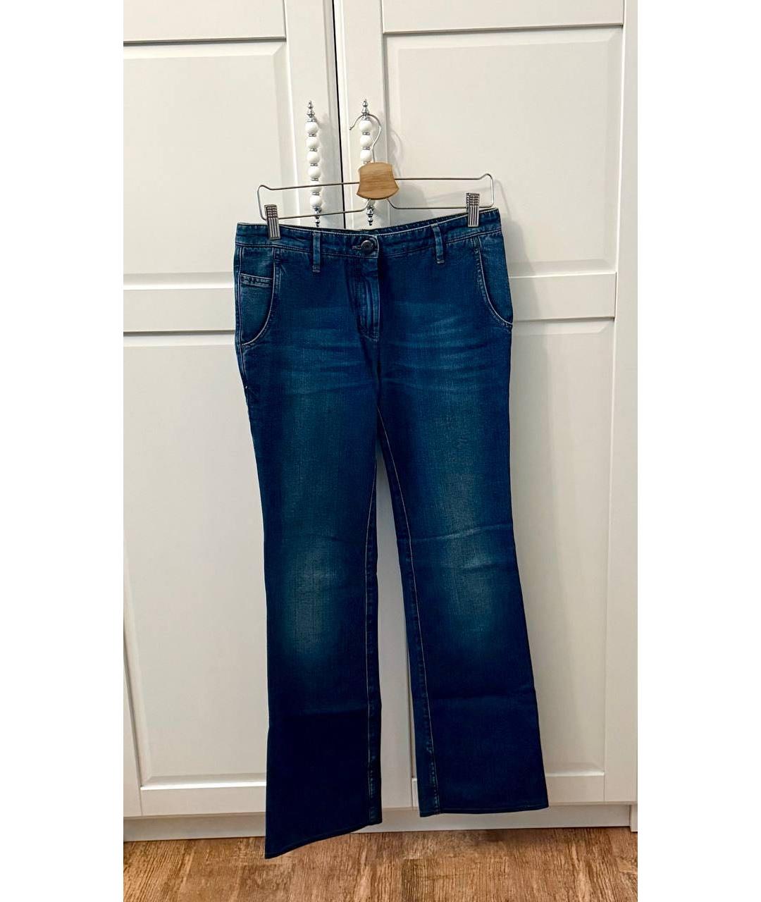 BRUNELLO CUCINELLI Синие хлопковые джинсы клеш, фото 5