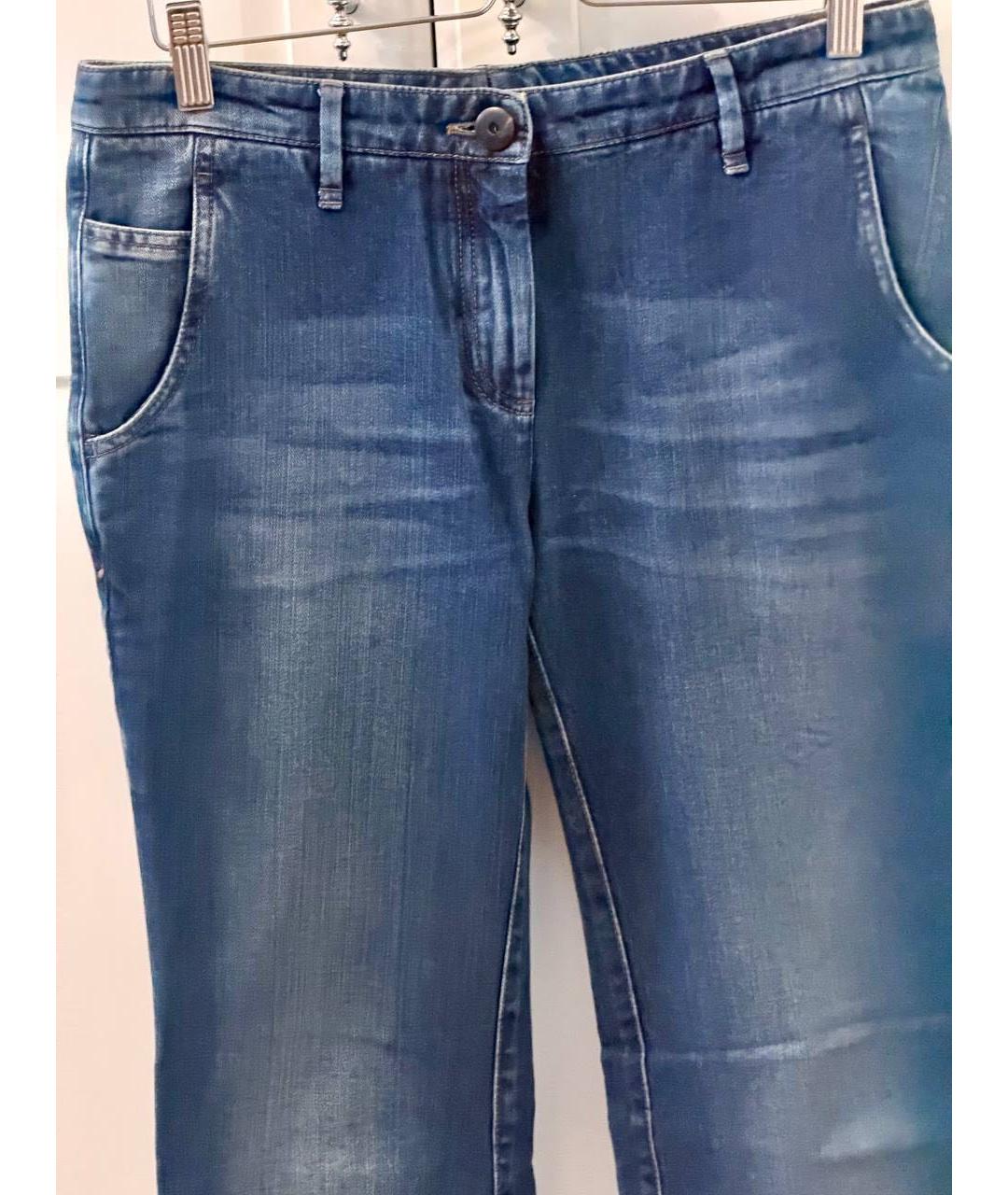 BRUNELLO CUCINELLI Синие хлопковые джинсы клеш, фото 4