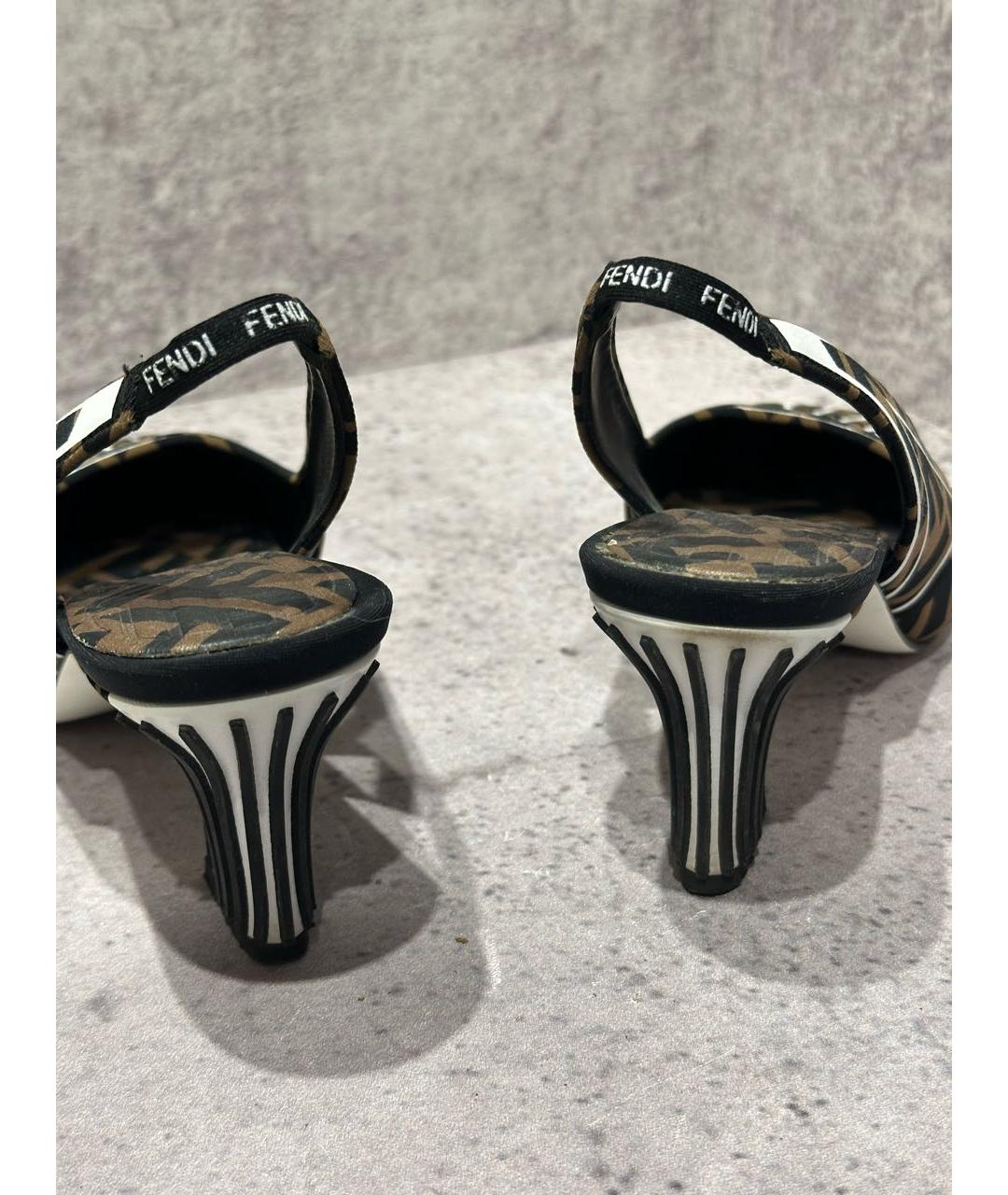 FENDI Коричневые текстильные туфли, фото 4