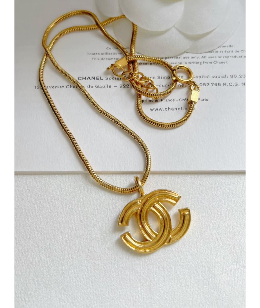 CHANEL Золотая металлическая подвеска, фото 4