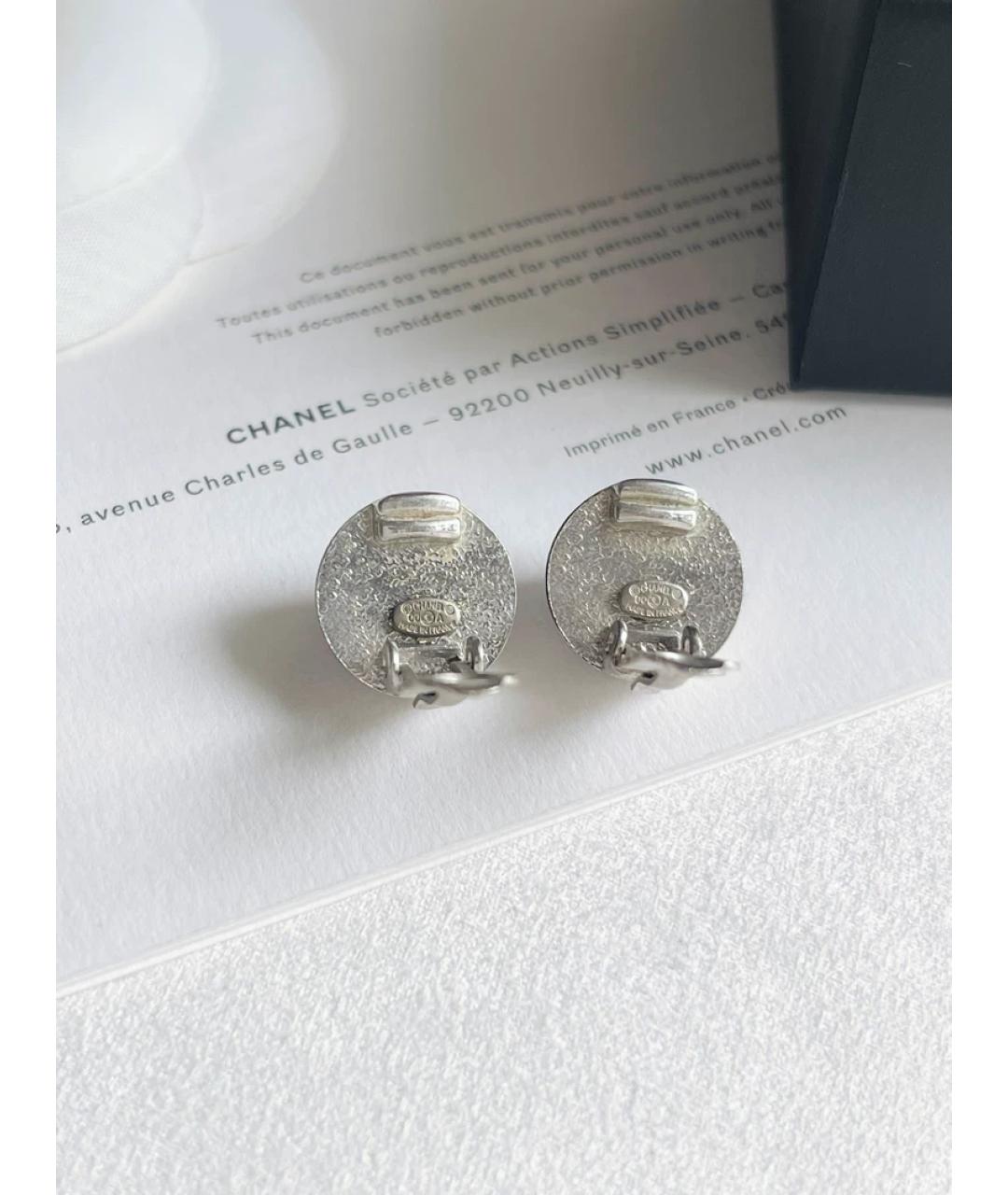 CHANEL Серые металлические серьги, фото 2