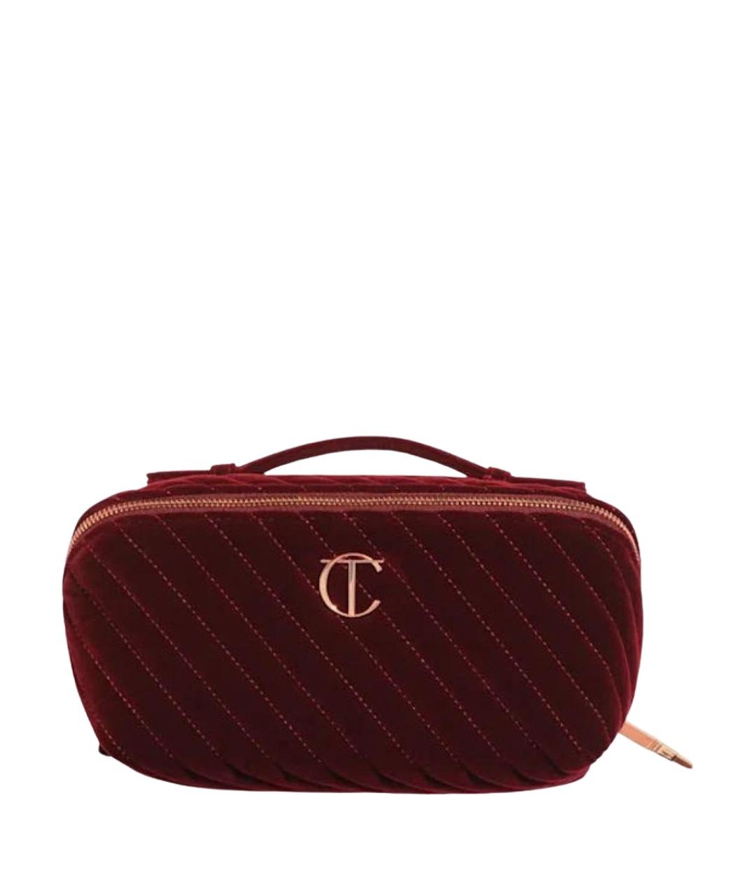 CHARLOTTE TILBURY Бордовая бархатная косметичка, фото 1