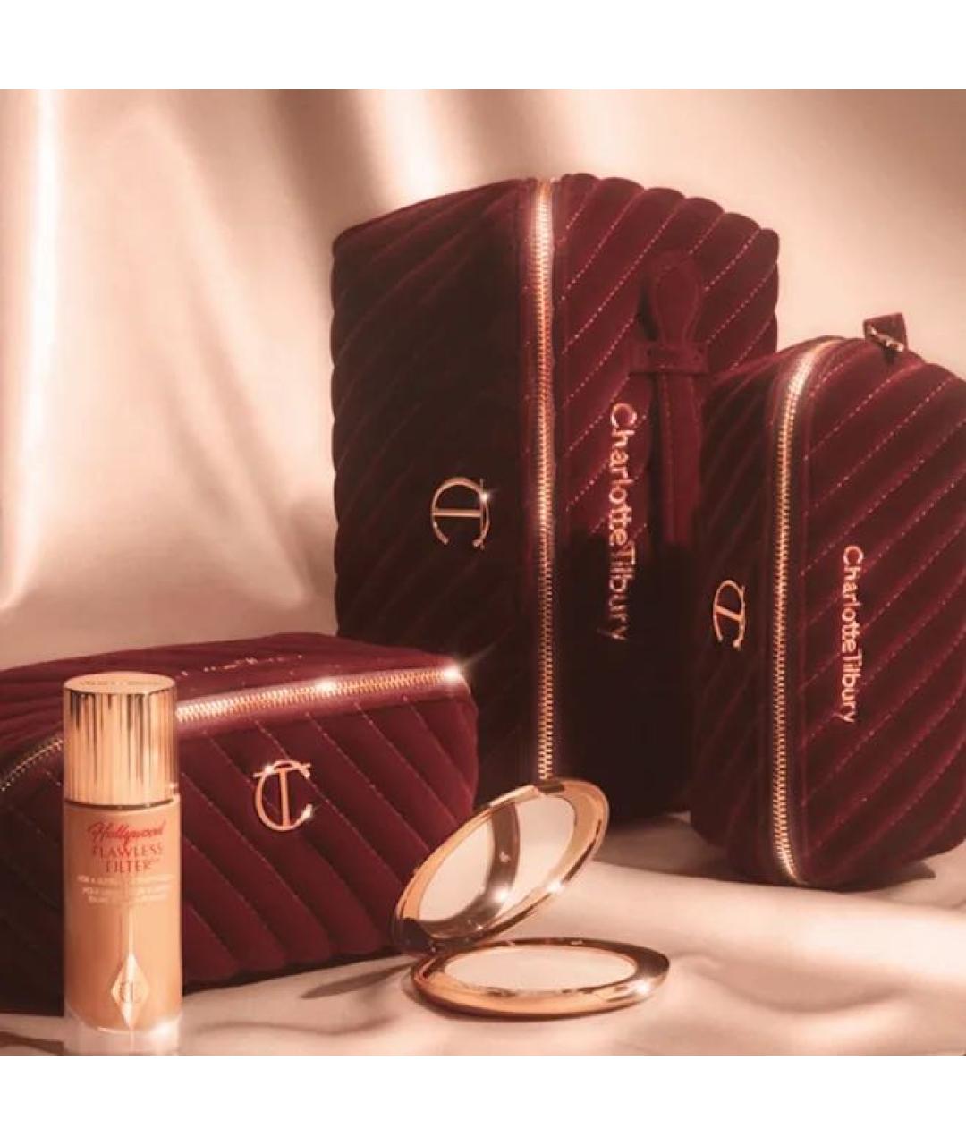 CHARLOTTE TILBURY Бордовая бархатная косметичка, фото 4