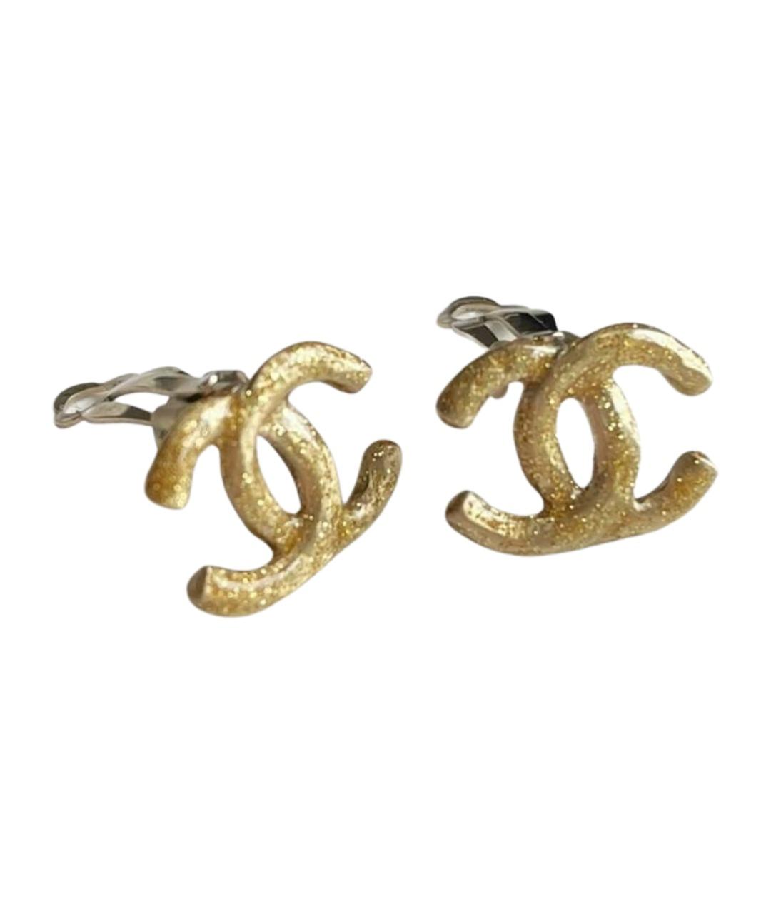CHANEL Золотые металлические клипсы, фото 1