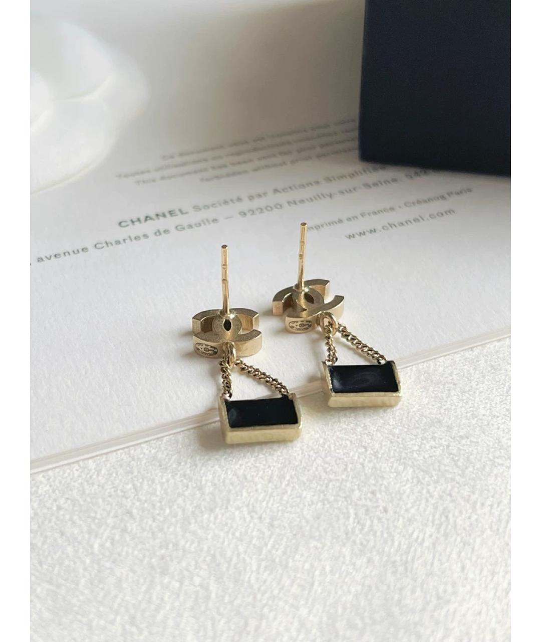CHANEL Золотые металлические серьги, фото 3