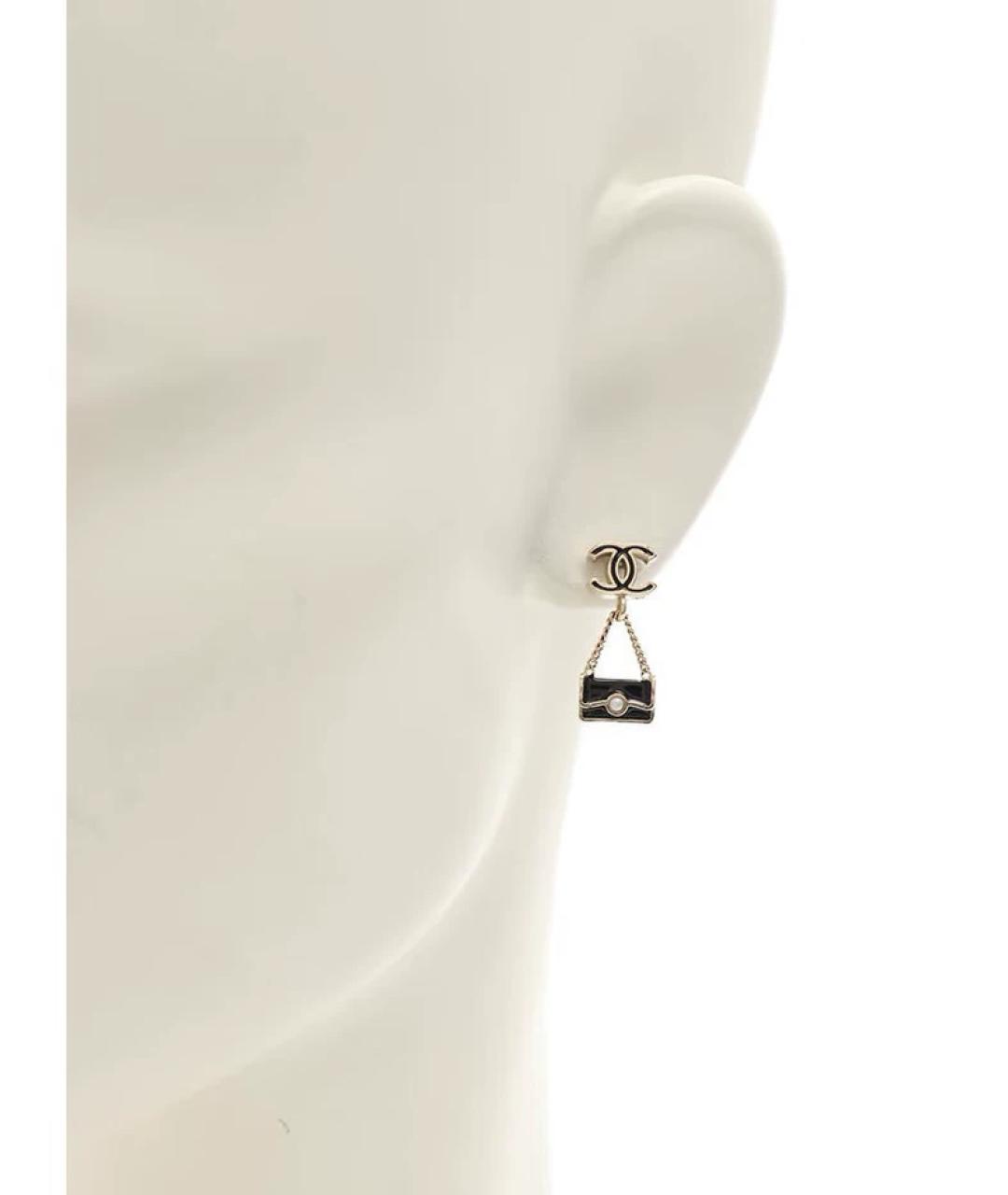 CHANEL Золотые металлические серьги, фото 4